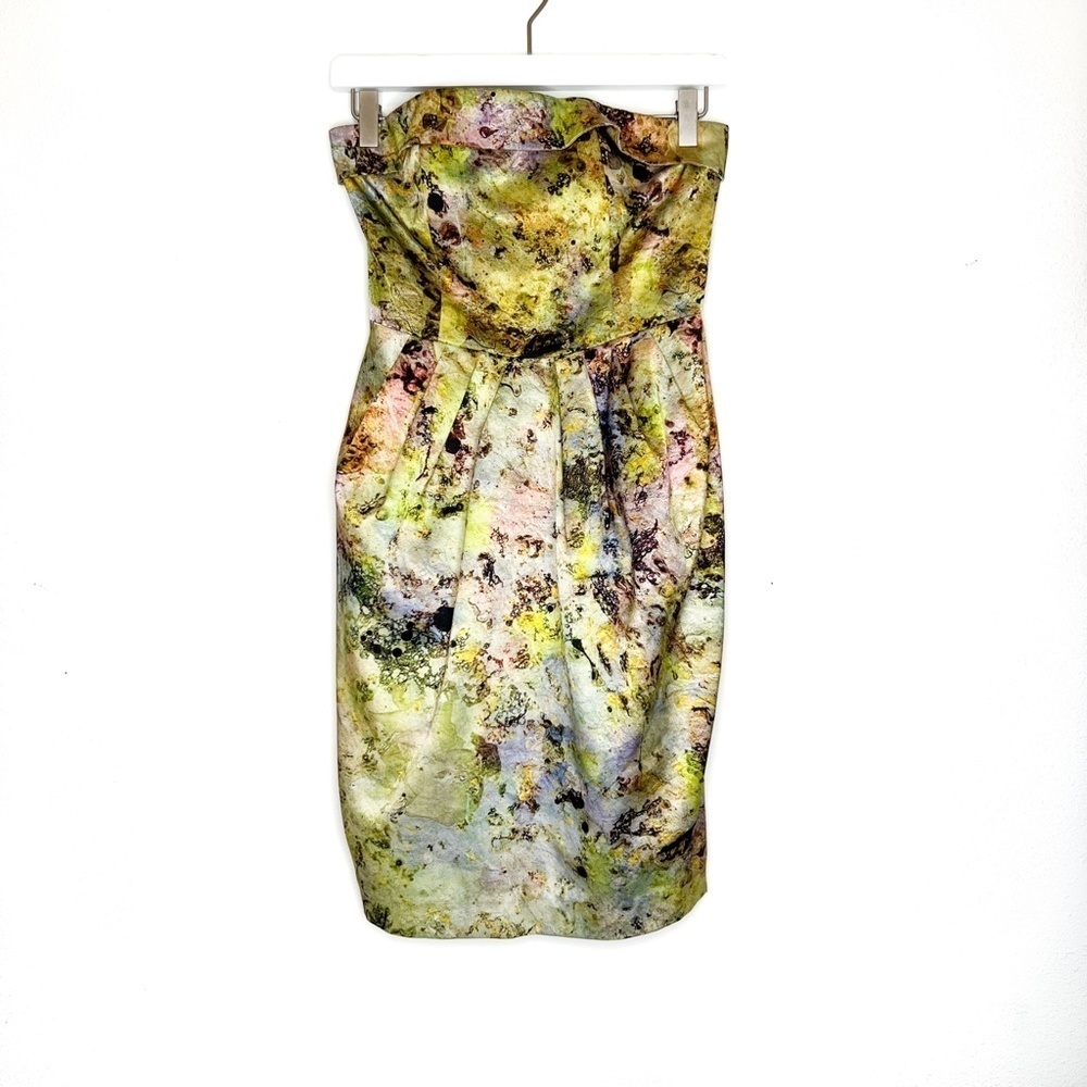 Anthropologie McGinn Knightsbridge Strapless Dress Cooling Magma